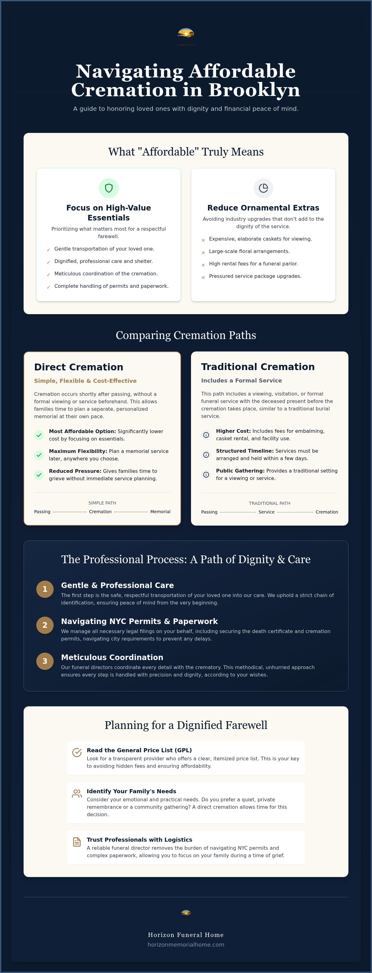 Information graphic for Affordable Cremation in Brooklyn: A Compassionate Guide to Dignified Options